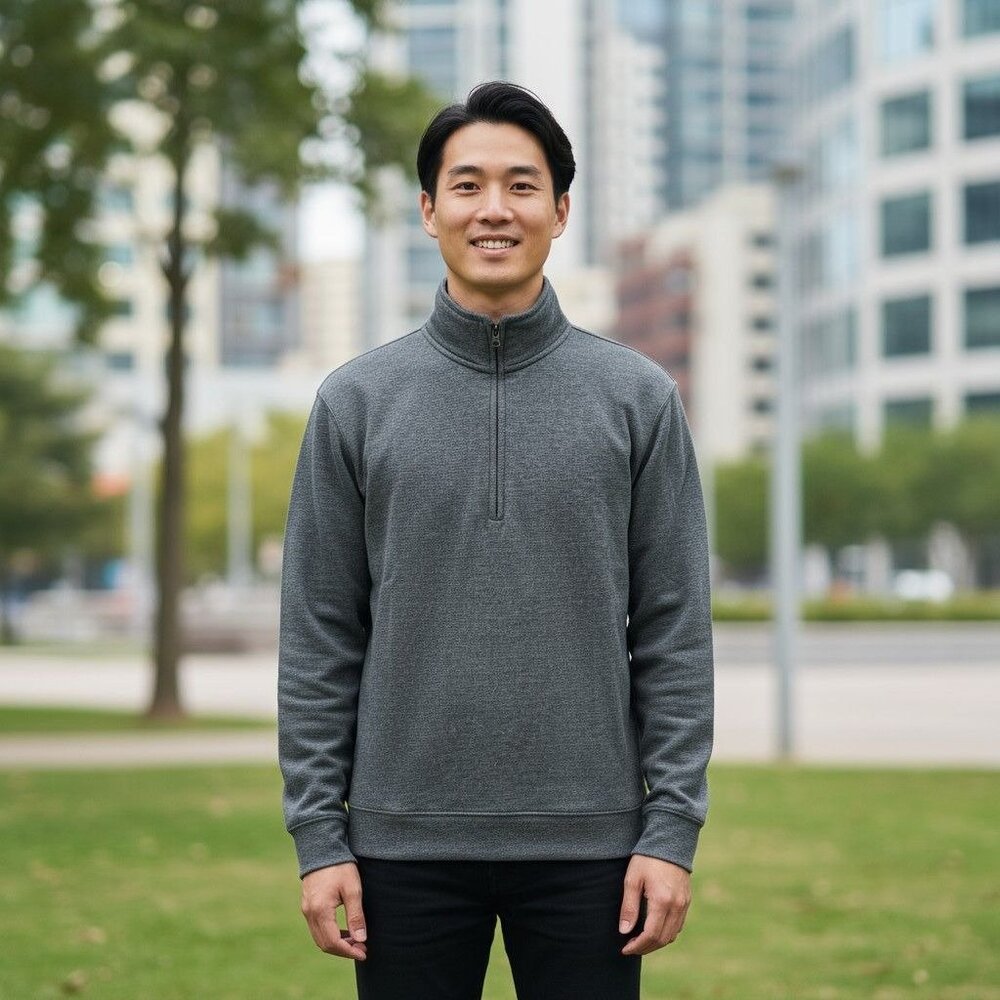 Southern Proper Grey Quarter Zip Pullover Mens Sweater Size S